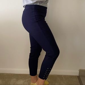 Navy ankle length slacks